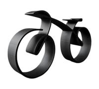 yakermur Sculpture d'art de vélo minimaliste, sculpture de roue élégante en fil de fer pour cyclistes, silhouette de vélo en maille métallique, sculpture d'art de ligne de vélo noire, figurines de
