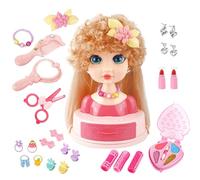 yakermur Tête de pour Coiffure Enfant, Jeu d'Imitation Salon de Beauté, Pratique Tresses Accessoires Cheveux Filles Débutantes 3 à 6 Ans