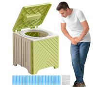 yakermur Toilettes pour camping - Chaise percée pour adultes - Siège de toilette pliable et antidérapant avec coussin de siège en PVC - Pour personnes âgées, hôpital, plein air, camping