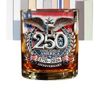 yakermur Verres en forme d'ours | 250e anniversaire commémoratif du drapeau américain | Verre à whisky 1776-2026 pour bourbon, vin, liqueur, maison, cuisine, bar, fête de l'indépendance, fête