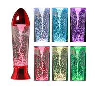 YAKii Lampe Tornade LED de 26,7 cm Changement de Couleur, Jouet Scientifique Tornado Maker, Fonctionne sur Piles/Câble USB, Décoration de Noël Rouge