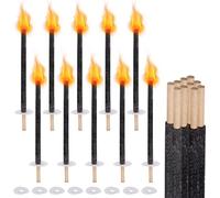 Yakimz 10x torches, torches de cire avec protection pour les mains, avec poignée extra longue, pour les randonnées nocturnes et les manifestations dans le jardin ou pour Pâques/Sylvestre,42cm