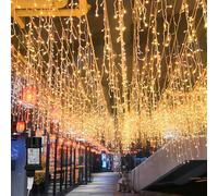 Yakimz 15m 400 LED pluie de glace Chaîne lumineuse LED éclairage de Noël blanc chaud avec fonction mémoire pour l'extérieur et l'intérieur