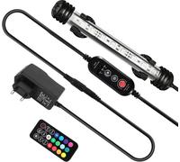 Yakimz 18.5cm LED Lampe d'Aquarium Réservoir Eclairage sous-marin Dimmable 3 modes d'éclairage avec minuterie,avec télécommandes,IP67