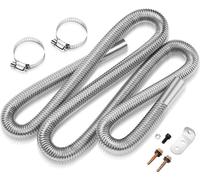 Yakimz 200cm de tuyau d'échappement Tuyau d'échappement 25mm de pinces en acier inoxydable Set Diesel Chauffage auxiliaire Tuyau d'échappement