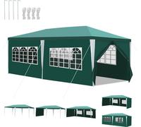 Yakimz 3 x 3 m / 3 x 6m Pavillon de jardin avec panneaux latéraux tente étanche avec tubes en spirale et grandes fenêtres, pour les fêtes mariages camping