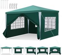 Yakimz 3 x 3 m / 3 x 6m Pavillon de jardin avec panneaux latéraux tente étanche avec tubes en spirale et grandes fenêtres, pour les fêtes mariages camping