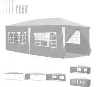 Yakimz 3 x 3 m / 3 x 6m Pavillon de jardin avec panneaux latéraux tente étanche avec tubes en spirale et grandes fenêtres, pour les fêtes mariages camping