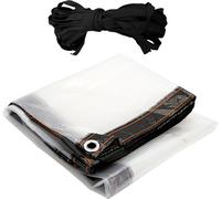 Yakimz 300 × 600 cm Bâche transparente avec œillets et lanyard, protection contre le gel, protection UV, coupe-vent, bâche de jardin PE imperméable