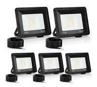 Yakimz 5 spots LED d'extérieur, 10W super lumineux projecteur d'éclairage extérieur, IP66, 3 températures de couleur réglables, angle de faisceau 120° Projecteur pour cour, garage, jardin