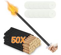 Yakimz 50x torches,torches de cire avec protection pour les mains, avec poignée extra longue, pour les randonnées nocturnes et les événements dans le jardin ou pour Pâques/Sylvestre，42cm