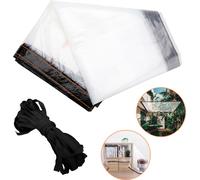 Yakimz bâche transparente 200 × 200 cm avec oeillets, bâche de couverture, bâche étanche, résistante au gel, à la pluie, film isolant