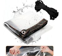 Yakimz bâche transparente imperméable, différentes tailles, bâche avec oeillets pour le jardin, résistante au gel, à la pluie, PE - 300 × 300 cm