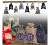 Yakimz Calendrier de l'Avent à remplir Sacs de Noël Décor 24 sacs en tissu(3 couleurs)