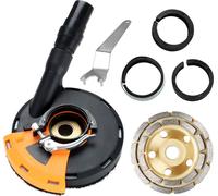 Yakimz capot d'aspiration meule diamantée 125 mm incluse pour meuleuse d'angle Ponceuse à béton