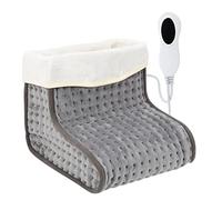 Yakimz Chauffe-pieds électrique - Chauffage électrique pour les pieds avec 10 niveaux de température et 3 réglages de temps - Protection contre la surchauffe - Arrêt automatique - Lavable - Gris foncé