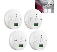 Yakimz Détecteur de monoxyde de carbone Détecteur de CO Détecteur de gaz 4x avec bouton de test, détecteur d'alerte avec alarme forte 85dB