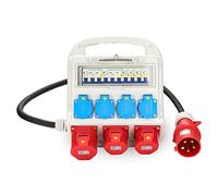 Yakimz Distributeur mural, distributeur de courant 2 x CEE 16A 400V+1 x CEE 32A 400V+4 x 230V Schuko IP44 5 pôles, câble en caoutchouc alimentation en courant