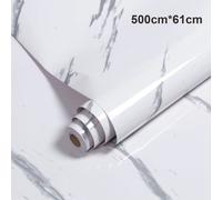 Yakimz Film adhésif Brillant Film papier peint Film pour meubles Auto-collant Nature Marbré Blanc 500x61cm