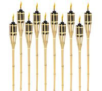 Yakimz Flambeaux de jardin Set 50x lampes flambeau mèche 90cm bambou flambeau huile pour l'extérieur huile de lampe pour flambeau flammes feu fête déco