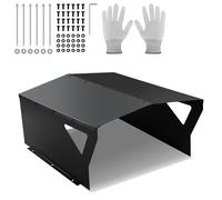 Yakimz Garage pour robot tondeuse, abri de voiture, toit pour robot tondeuse, tôle galvanisée, garage, maison de pluie pour robot tondeuse avec barre de support, noir