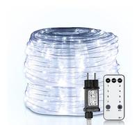 Yakimz Guirlande lumineuse LED de 20 m, 200 LED, étanche, avec télécommande et minuterie, pour extérieur, balcon, terrasse, mariage, fête, lumière blanche froide