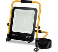 Yakimz LED Projecteur de chantier trépied IP66 étanche Projecteur LED pour jardin Projecteur de travail 200W