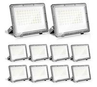 Yakimz Lot de 10 projecteurs LED extérieur 50 W, 4950 lm Super lumineux Spots LED d'extérieur, Étanche IP65, 4950 lm, éclairage de sécurité Pour entrepôt, garage, cour, parking