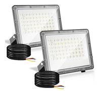 Yakimz Lot de 2 projecteurs LED extérieur 50W, 4950 lm Super lumineux Spots LED d'extérieur, Étanche IP65, 4950 lm, éclairage de sécurité Pour entrepôt, garage, cour, parking