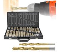 Yakimz Lot de 230 forets hélicoïdaux à métal - Diamètre : 1-13 mm - Revêtement en titane DIN338 - Assortiment de forets à métal polis HSS - Foret hélicoïdal à bois