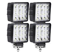 Yakimz Lot de 4 projecteurs de travail LED 48 W - Étanche IP67 - Phares supplémentaires 10 30 V - 6500 K - Phare de recul LED pour pelleteuse, SUV, camion, tracteur, tout-terrain, camion