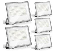 Yakimz Lot de 5 projecteurs LED d'extérieur, 100W Spots LED extérieur, Étanche IP65, 230V, Super lumineux, 9900 lm, 6000K, Blanc froid éclairage de sécurité (pas de fiche)