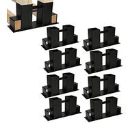 Yakimz Lot de 8 supports d'empilage pour bois de chauffage - Support d'empilage stable - Noir - Pour l'intérieur et l'extérieur