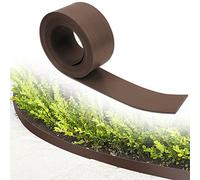 Yakimz M-CT7307-1 Bordure de pelouse, bordure de jardin, en plastique, bordure profilée, pour chemins de jardin, longueur : 25 m, hauteur : 12,5 cm, marron