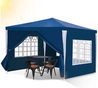 Yakimz Pavillon de jardin avec 3 panneaux latéraux amovibles tente de réception portable étanche avec tubes en spirale et grandes fenêtres, pour les fêtes mariages camping