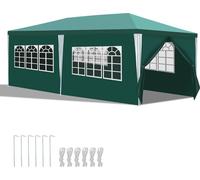 Yakimz Pavillon de jardin avec tubes en spirale et grandes fenêtres avec 3 panneaux latéraux amovibles tente portable imperméable tente de fête, pavillon de jardin,pour les fêtes mariages camping