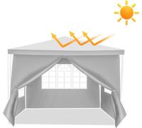 Yakimz Pavillon Mariages - Tente de jardin festive en structure acier, idéale pour les mariages Blanc 3x3m