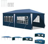 Yakimz Pavillon Mariages - Tente de jardin festive en structure acier, idéale pour les mariages Bleu 3x6m