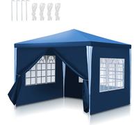 Yakimz Pavillon Tente de jardin - Facile à nettoyer, durable avec des panneaux latéraux, parfaite tente de réception Bleu 3x3m