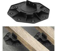 Yakimz plots réglables en hauteur pour terrasses en bois Noir, surface couverte en 25 m² 18 à 30 mm 50 pièces