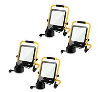 Yakimz Projecteur de chantier LED Lampe de travail 150W 13000LM avec 3m de câble d'alimentation IP66 Lampe de chantier portable et pliable 216 LED pour atelier chantier garage, Blanc froid, 4 pièces