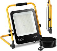 Yakimz Projecteur de chantier LED trépied IP66 étanche Projecteur LED projecteur de travail pour jardin 200W