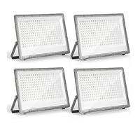 Yakimz Projecteurs LED 200W, 4x Spot LED d'extérieur, Étanche IP66, Éclairage de sécurité extérieur, 19800 lm - Super lumineux 6000 K - Blanc froid - Pour arbre - Lampe à gazon (pas de fiche)