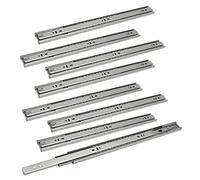 Yakimz Rail de tiroir entièrement extensible de 450 mm - Guides de tiroir robustes - Charge maximale : 45 kg - Glissière à roulement à billes Softclose - Lot de 4 = 8 pièces