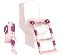Yakimz Réducteur de toilettes avec échelle Escalier avec siège enfant Siège de toilettes Pot rose