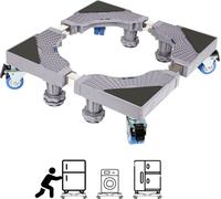 Yakimz Socle réglable pour lave-linge séchoir Socle pour machine à laver 8 pieds+4 roues
