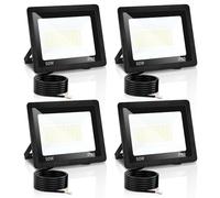 Yakimz Spot LED, 4x50W LED Projecteur extérieur, IP66 Projecteur étanche, 3 Température de couleur réglable, Lampe extérieure LED Projecteur pour cour allée portes garage couloir jardin