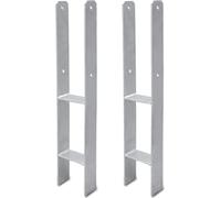 Yakimz support de poteau en H Ancrage de poteau 600mm de longueur Durable Poteau Ancrage en H Prêt Poteau en bois carré Pied de colonne, pour abris de voiture Poteaux Tours de gibier Clôtures Pergola