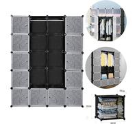 Yakimz Système d'étagères Armoire Penderie DIY Armoire Étagère de salle de bain 20 cubes Étagère enfichable