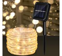 Yakimz Tuyau lumineux solaire filaire Jardin Chaîne lumineuse LED Tuyau lumineux-blanc chaud-20m